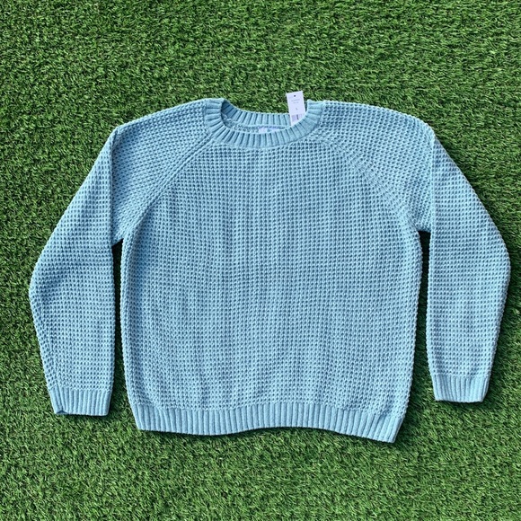 Dip Plush Knit Light Blue Sweater Women Large - Picture 6 of 7